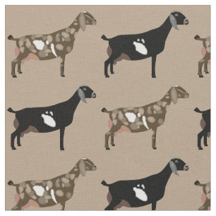 Nubian Dairy Goats on Tan Fabric