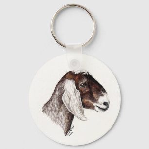 "Nubian Goat" Animal Art Keychain