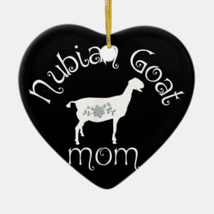 Nubian Goat Mum Gift Ceramic Tree Decoration