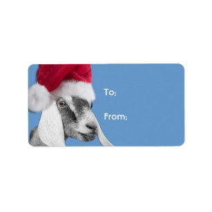 Nubian Goat  Santa Goat Christmas Gift Tag