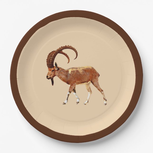 Nubian Ibex - Ein Gedi Paper Plate (Front)
