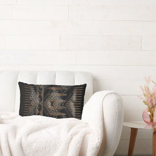 Nubian Legacy: Geometric Brilliance  Lumbar Cushion