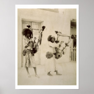 Nubian Musicians (sepia photo) Poster