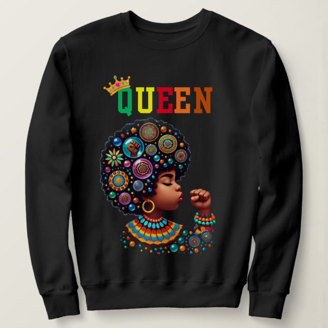 Nubian Queen: Sharp Women's sweatshirt (Design Front)