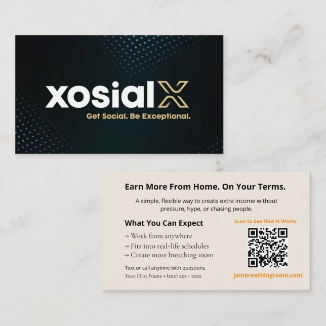 NuCalm - xosialX Business Opportunity Card (Front/Back)