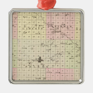 Nuckolls County, Nebraska Metal Tree Decoration
