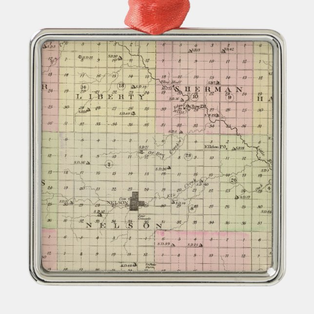 Nuckolls County, Nebraska Metal Tree Decoration (Front)