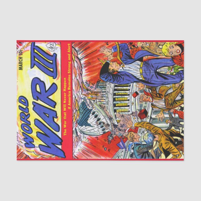 Nuclear Attack Vintage Comics Tissue Paper (Front)