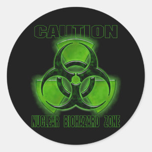 Nuclear Biohazard Caution Sign Classic Round Sticker