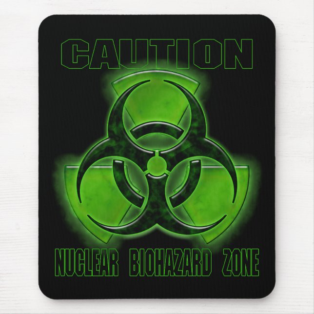 Nuclear Biohazard Caution Sign Mouse Pad (Front)