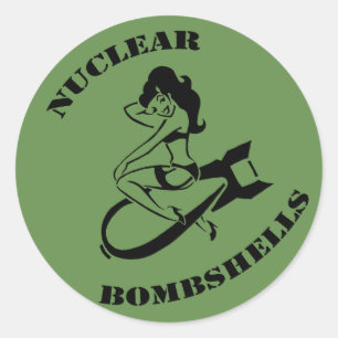 Nuclear Bombshells Support Display Device Classic Round Sticker