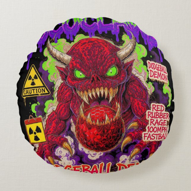 Nuclear Crunch - Cheese Apocalypse Mutant Snack Round Cushion (Front)