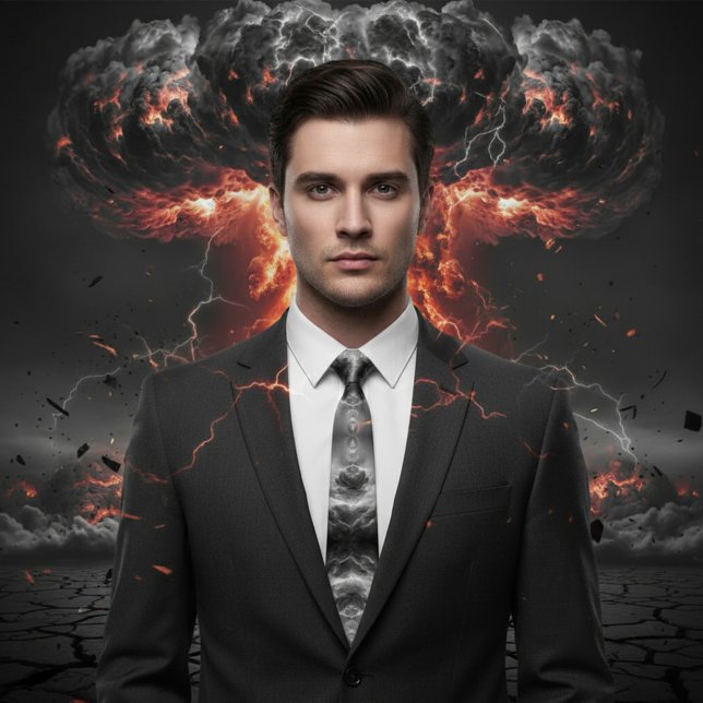 nuclear explosion ful Neck Tie (Creator Uploaded)