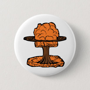 Nuclear Explosion Mushroom Cloud 6 Cm Round Badge