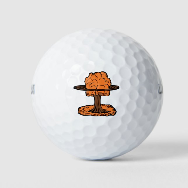 Nuclear Explosion Mushroom Cloud Golf Balls (Front)
