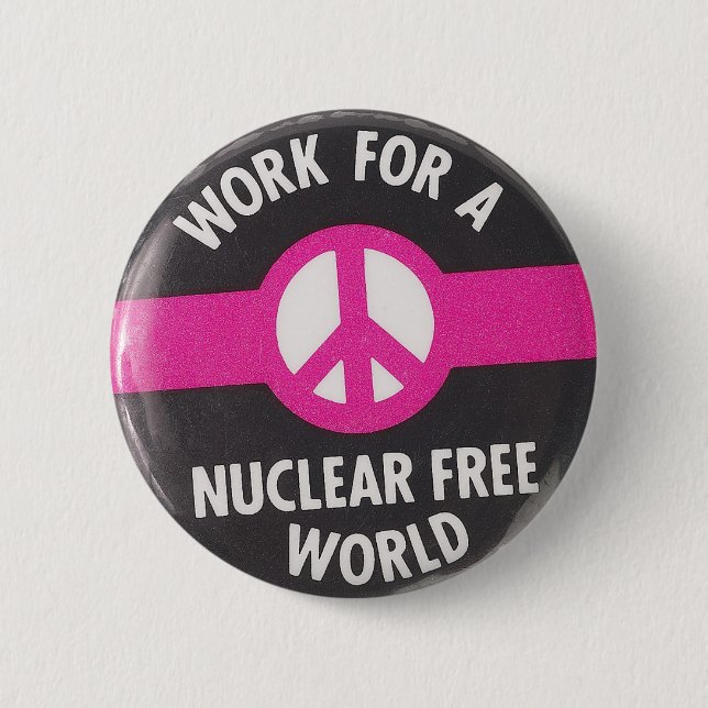 Nuclear Free World 6 Cm Round Badge (Front)