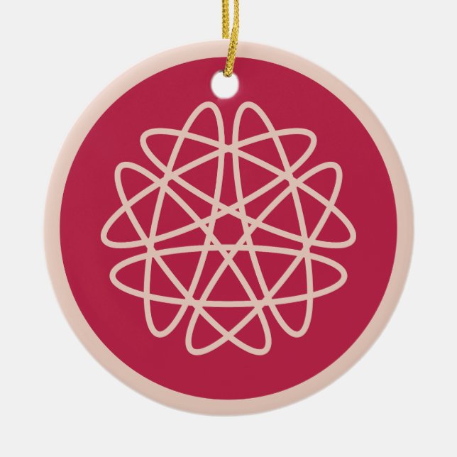 Nuclear Growth - magenta on rye.  Ceramic Tree Decoration (Front)