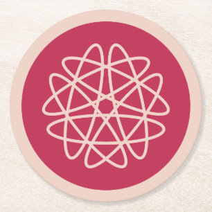 Nuclear Growth - magenta on rye. Round Paper Coaster