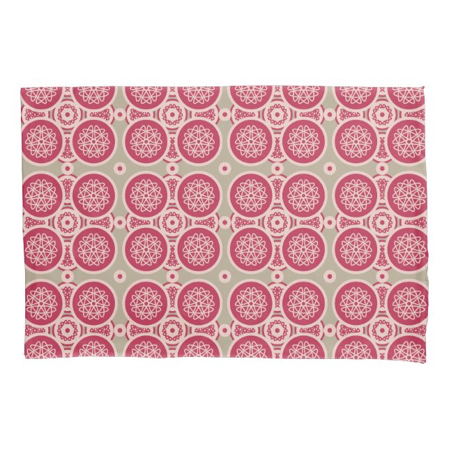 Nuclear Growth - magenta on rye - seamless pattern Pillowcase (Front)