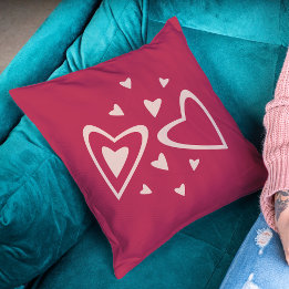 Nuclear Hearts - magenta and pink - image. Cushion