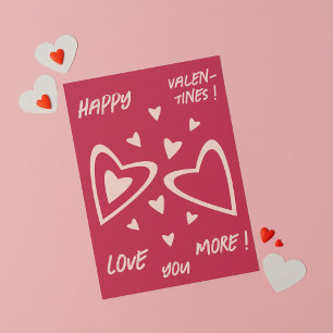 Nuclear Hearts - magenta - Happy Valentines! Card