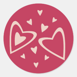 Nuclear Hearts - magenta red - image. Classic Round Sticker