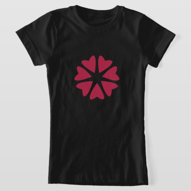 Nuclear Hearts - magenta red - image.    T-Shirt (Laydown)