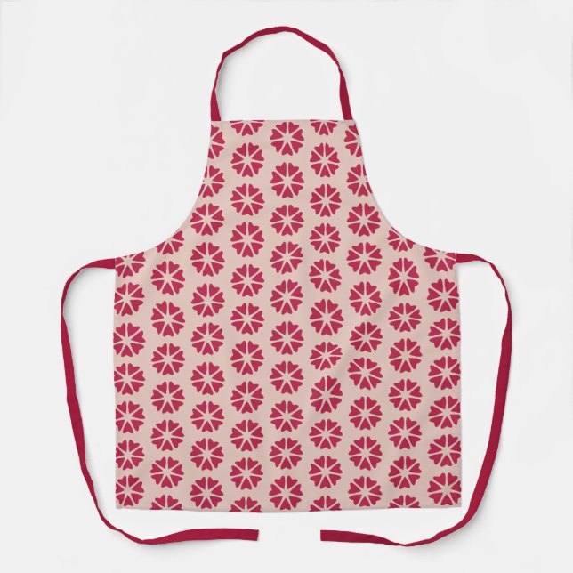 Nuclear Hearts - magenta red - seamless pattern. Apron (Front)