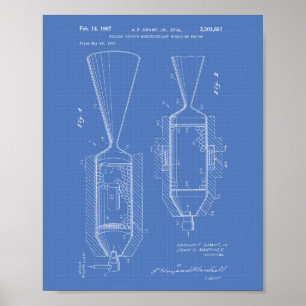 Nuclear Isotope Engine 1963 Patent Art Blueprint Poster