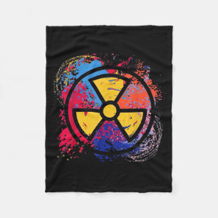 Nuclear Medicine Radiation Symbol Colorful Radiolo Fleece Blanket