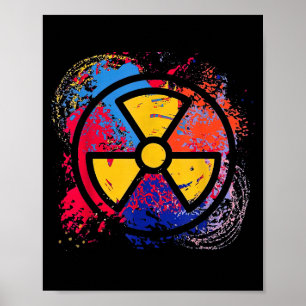 Nuclear Medicine Radiation Symbol Colorful Radiolo Poster