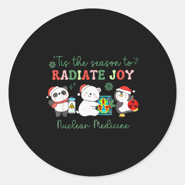 Nuclear Medicine Tech Christmas Holiday Radiology  Classic Round Sticker (Front)