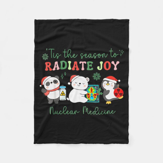 Nuclear Medicine Tech Christmas Holiday Radiology  Fleece Blanket (Front)