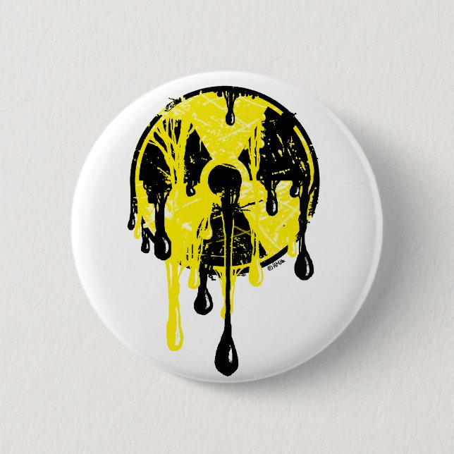 Nuclear meltdown 6 cm round badge (Front)