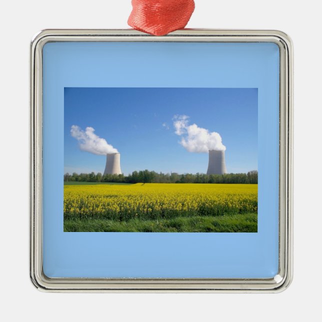 Nuclear power seedling - Nuclear power plant Metal Tree Decoration (Front)