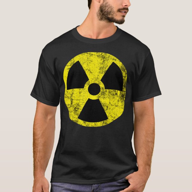 Nuclear Radiation Hazard Warning Fallout Symbol Si T-Shirt (Front)