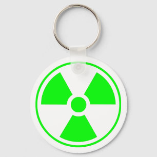 Nuclear Radioactive Radiation Symbol in green Key Ring