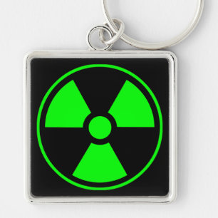 Nuclear Radioactive Radiation Symbol in green Key Ring