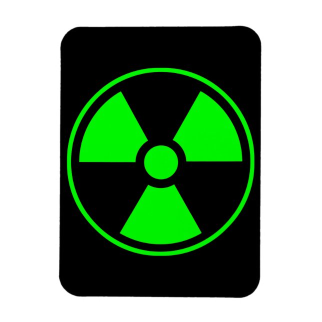 Nuclear Radioactive Radiation Symbol in green Magnet (Vertical)