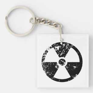Nuclear radioactive sign key ring
