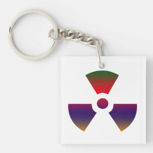 Nuclear radioactive sign key ring