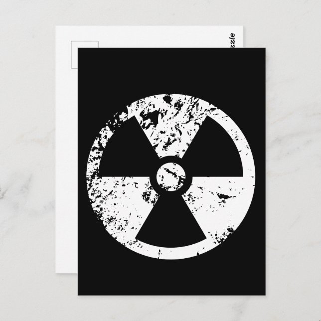 Nuclear radioactive sign postcard (Front/Back)