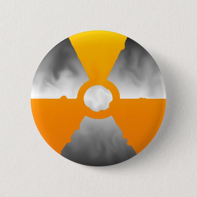 Nuclear Trefoil Symbol 6 Cm Round Badge (Front)