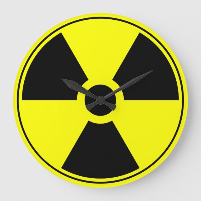 Nuclear Trefoil Wall Clock (Front)