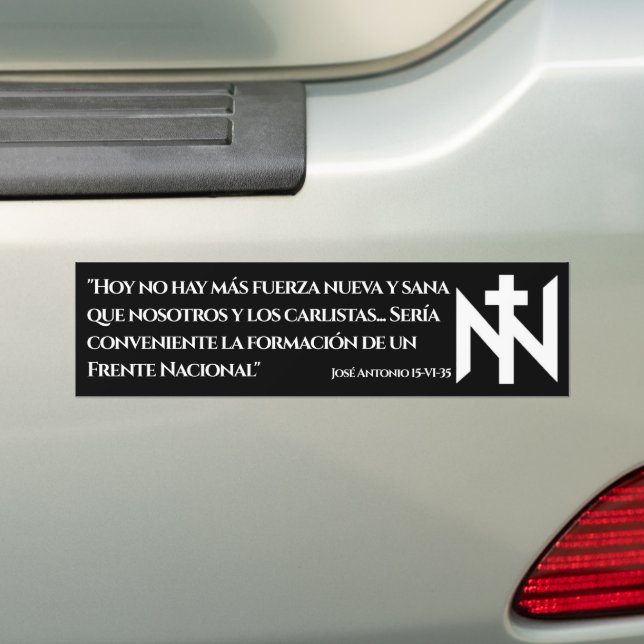 NÚCLEO NACIONAL" BUMPER STICKER (On Car)