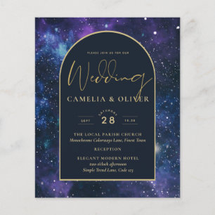 NUDGET Starry Night Purple Blue Wedding INVITE Flyer