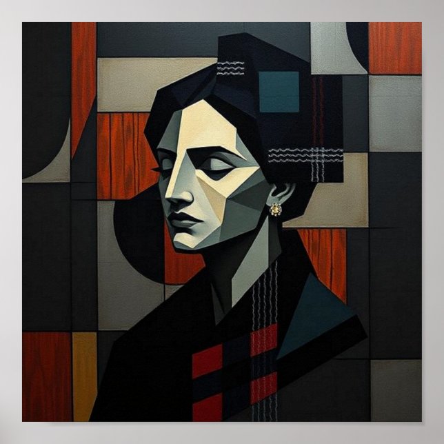 NUES Cubist Abstract 2 Poster (Front)