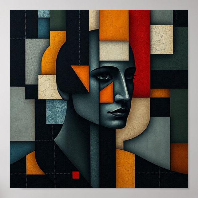 NUES Cubist Abstract 3 Poster (Front)