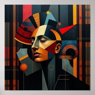 NUES Cubist Tartan Abstract 2 Poster