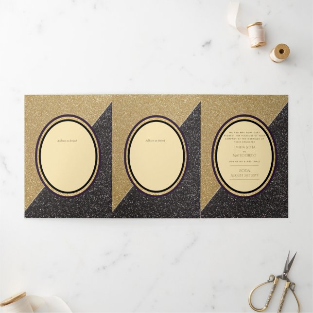 Nuestra Boda 6 page Spanish Wedding Invite (Outside)